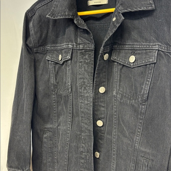 Madewell The Oversized Trucker Jean Jacket in Washed Black XXS - Picture 10 of 12